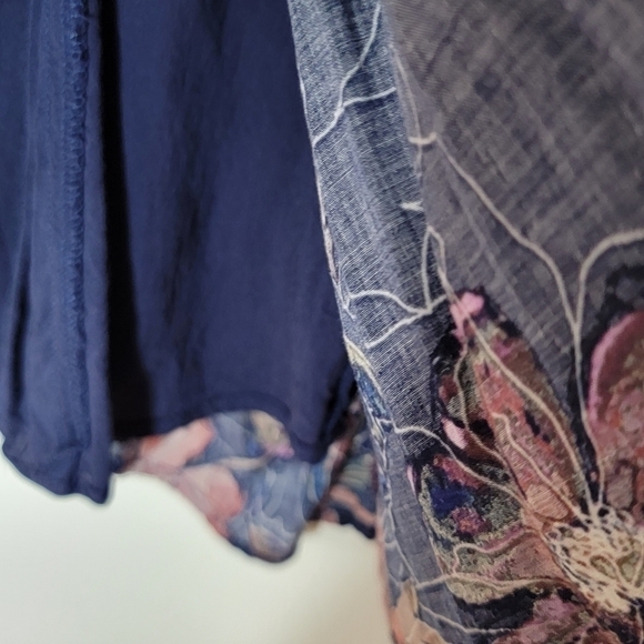 Free People Eyes on You Printed Mini Dress in Navy Combo - Picture 14 of 15